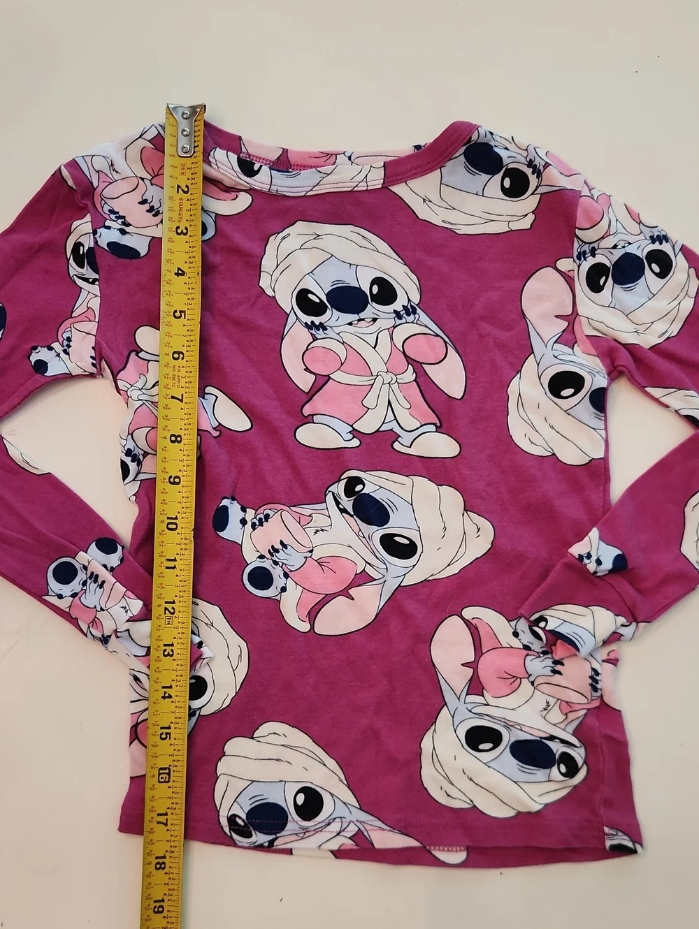 Disney Stitch Pajamas Long Sleeve Top And Pants Size 10